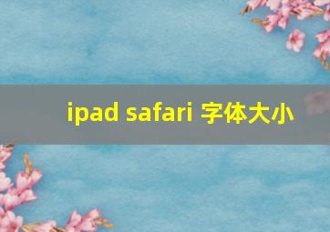 ipad safari 字体大小